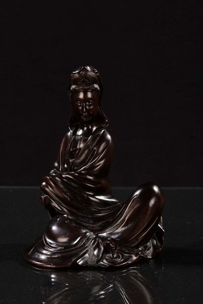 Guanyin in Legno, Cina XIX Secolo