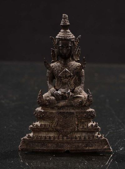 Piccola Figura di Bodhsattva in Bronzo, Tibet, XVII Secolo
