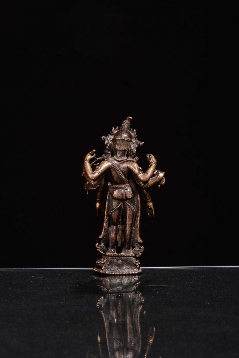 Divinità Otto Braccia Bronzo Dorato, Dinastia Ming, Fine Secolo XVII