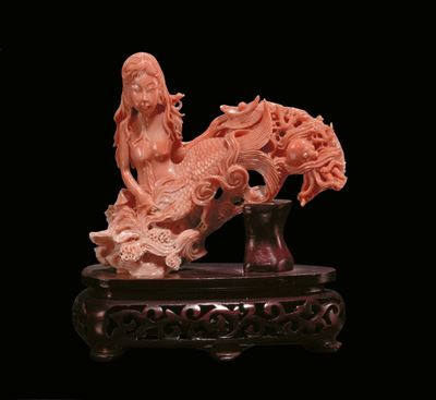 Sirena in Corallo, Cina Inizio XX Secolo