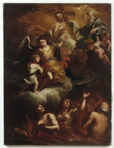 Scuola Romana della Fine del XVII Secolotrinità che Assiste al Giudizio Universale