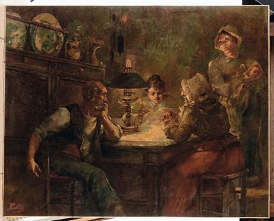 Anonimo del XIX Secolofamiglia Olandese in un Interno