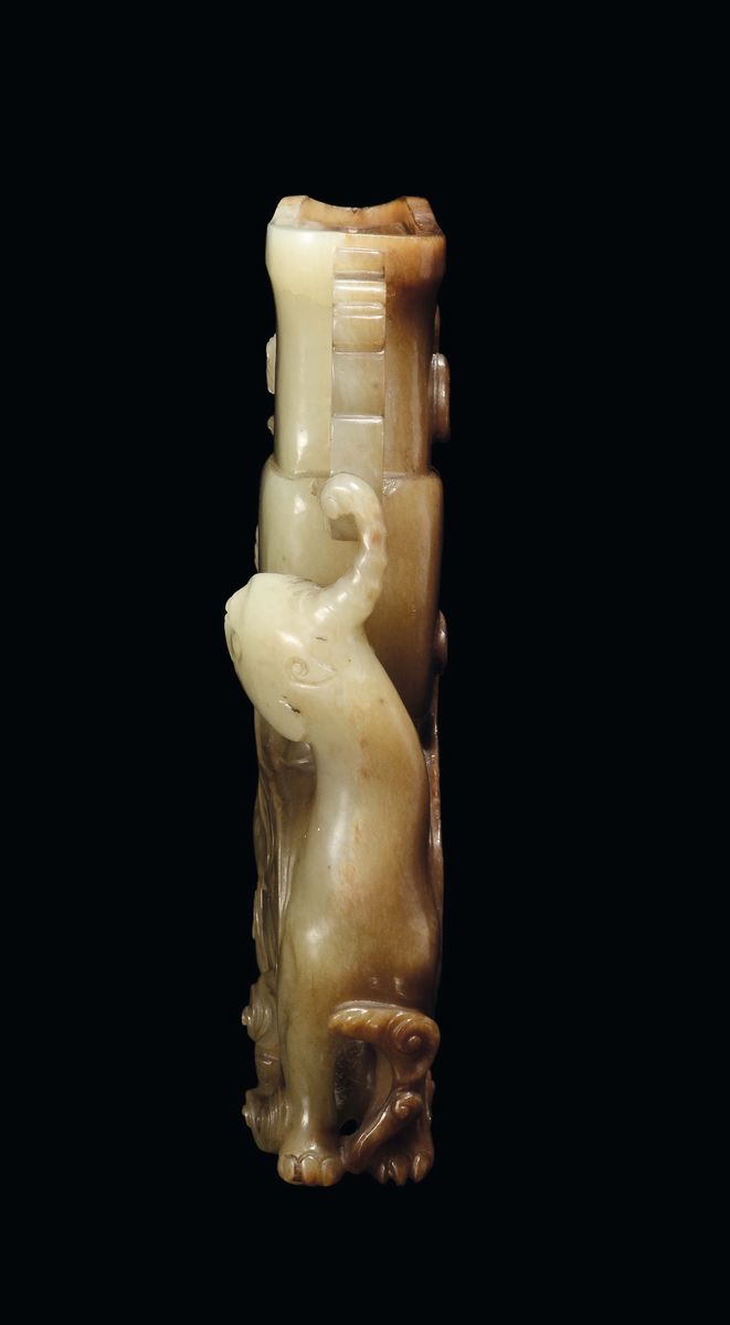 Vaso in Giada Gialla, Cina, Dinastia Qing, Periodo Kangxi (1654-1722)