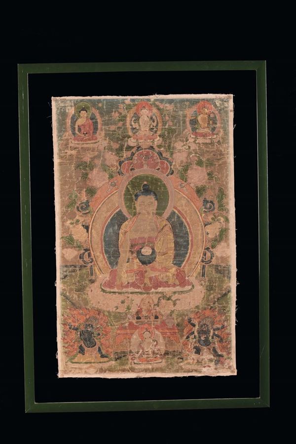 Tanka raffigurante Buddha Sakyamuni, Tibet, XIX secolo