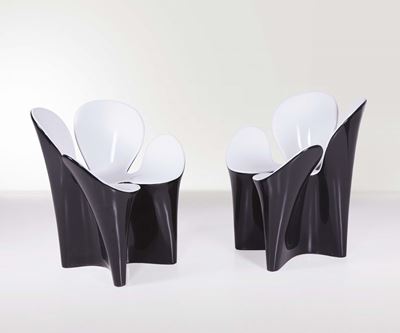 Ron Arad. Coppia di Poltrone Clover in Polietilene. Prod. Driade, Italia, 1985 Ca.