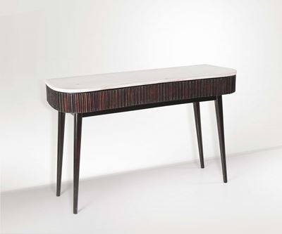Osvaldo Borsani. Consolle in Mogano con Piano in Marmo. Prod. Atelier Borsani, Italia, 1940 Ca.
