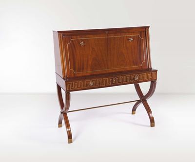 Paolo Buffa. Secrétaire in Palissandro con Decori in Ottone Lucido. Prod. Italia, 1950 Ca.