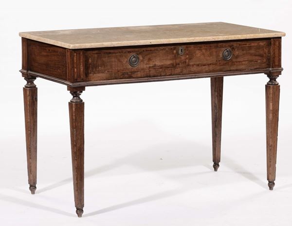 Tavolo consolle in stile Luigi XVI, XIX secolo