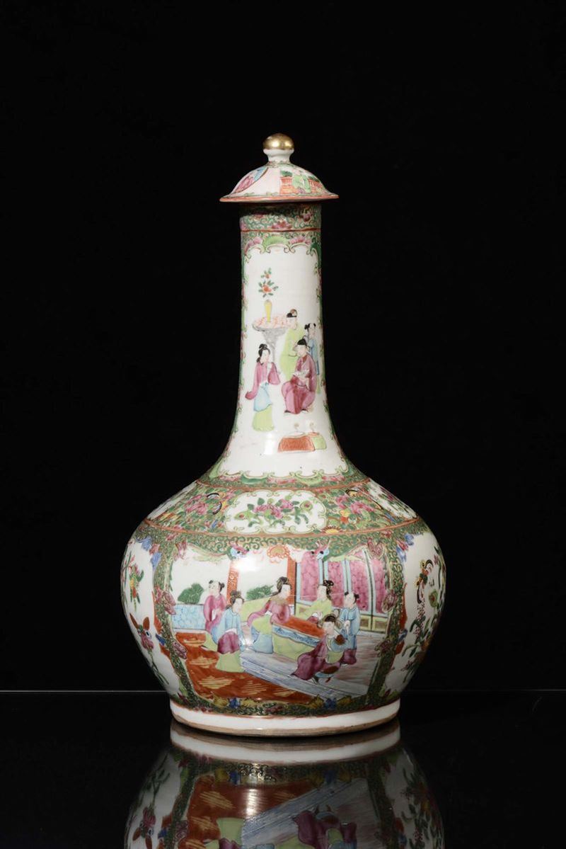 Vaso con coperchio, Cina, Canton,XX secolo  - Asta Chinese Works of Art - Cambi Casa d'Aste