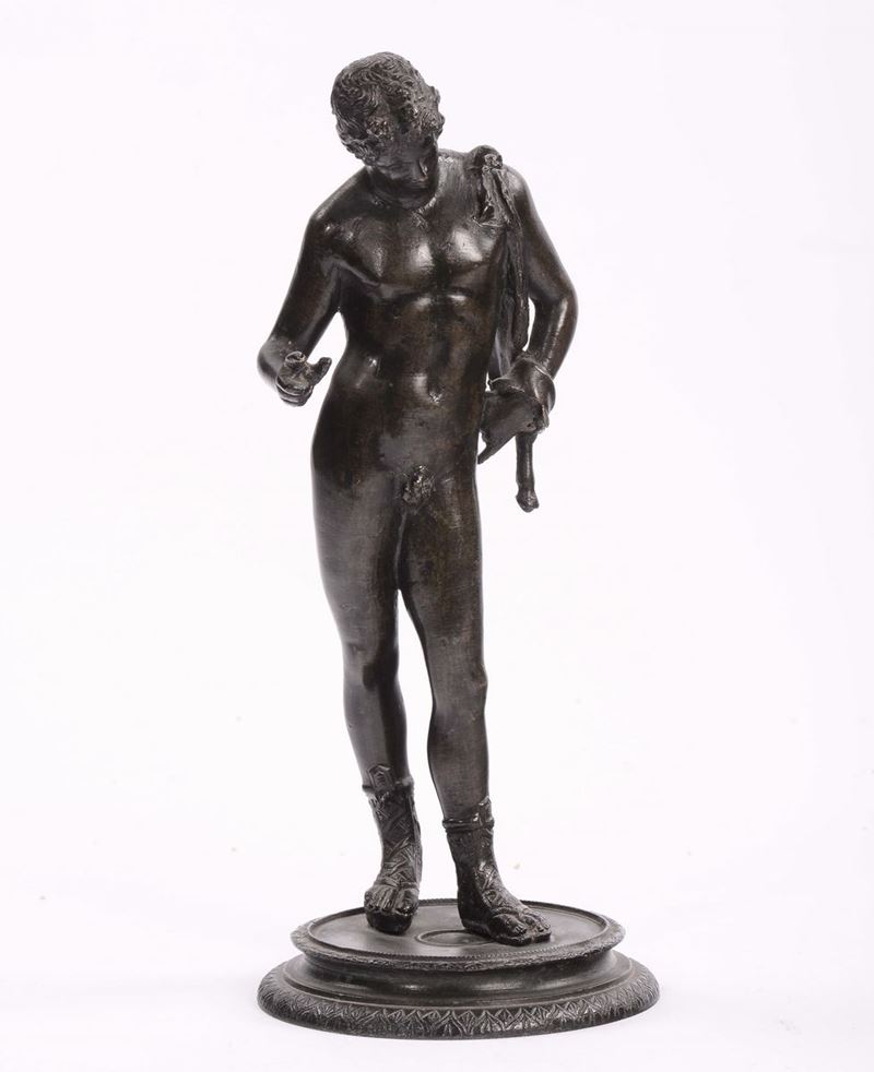 Scultura in bronzo raffigurante Narciso, XIX secolo  - Auction Time Auction 8-2014 - Cambi Casa d'Aste