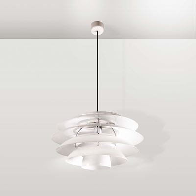 Stilnovo. Lampada da Sospensione in Alluminio Verniciato Siglata Stilnovo. Prod. Stilnovo, Italia...