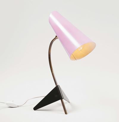 Stilnovo. Lampada da Tavolo in Ottone e Metallo Verniciato. Prod. Stilnovo, Italia, 1950 Ca.