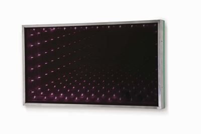 Specchio Retroilluminato Infinity in Vetro Specchiato e Alluminio. Prod. Italia, 1970 Ca.