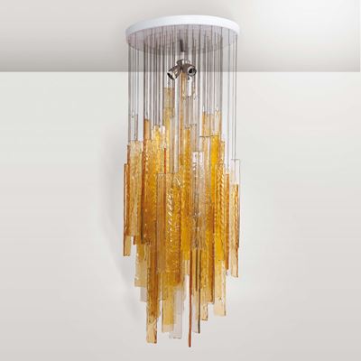 A. V. Mazzega. Lampada da Sospensione. Prod. A. V. Mazzega, Italia, 1970 Ca.