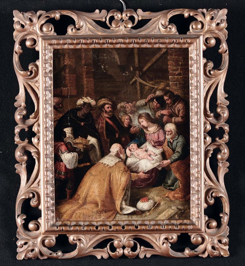 Scuola di Rubens Adorazione dei pastori  - Auction Antique and Old Masters - Cambi Casa d'Aste