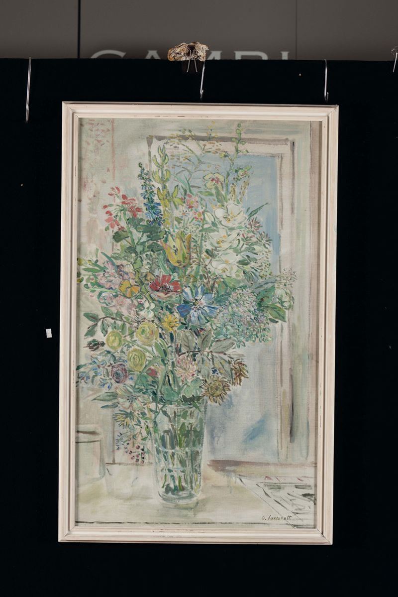 Oscar Saccorotti (Roma 1898- Recco 1989) Vaso di fiori  - Asta Antiquariato e Dipinti Antichi - Cambi Casa d'Aste
