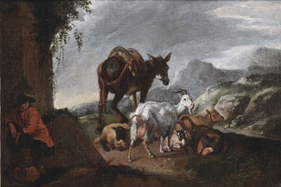 Francesco Londonio (1723-1783), Attribuito Apaesaggio con Armenti