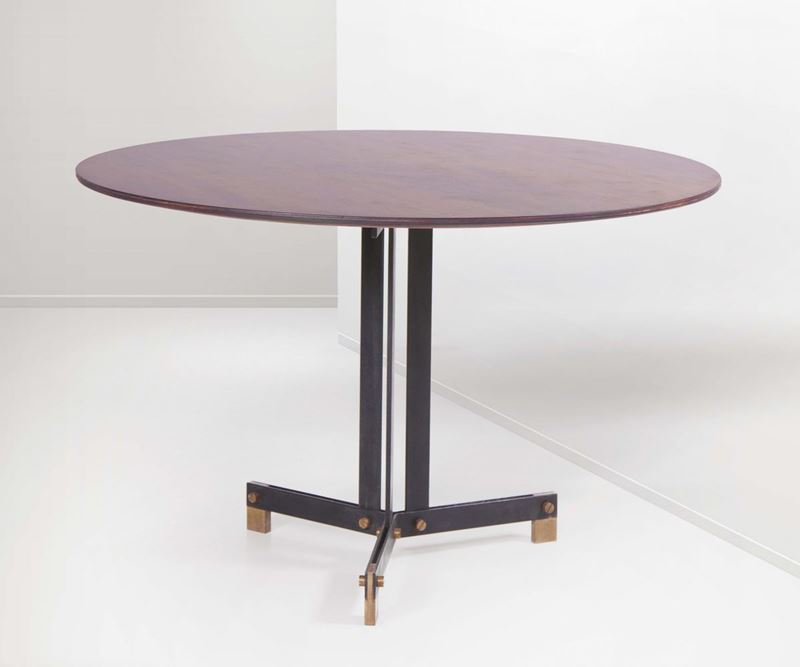 Ignazio Gardella. Tavolo circolare in metallo verniciato. Prod. Italia, 1950 ca.  - Auction Design - Cambi Casa d'Aste