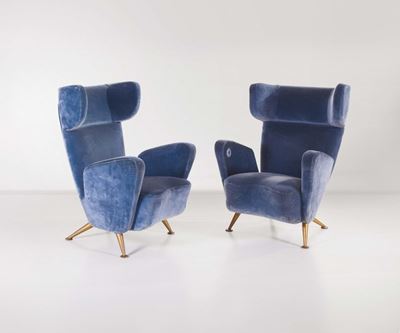 Gio Ponti e Giulio Minoletti Coppia di Rare Poltrone. Prod. Italia, 1953