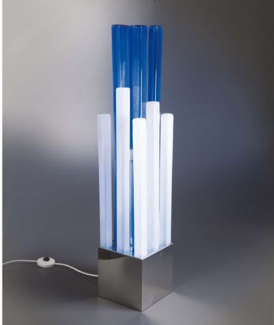Angelo Brotto. Lampada da Terra con Base in Acciaio. Prod. Esperia, Italia, 1970 Ca.