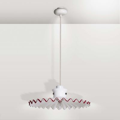 Toni Zuccheri. Lampada da Sospensione Pinocchio in Metallo Verniciato Bianco. Prod. Venini, Itali...