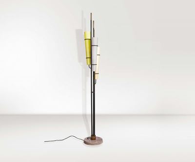 Stilnovo. Lampada da Terra con Base in Marmo. Prod. Stilnovo, Italia, 1950 Ca.