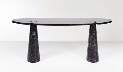 Angelo Mangiarotti. Consolle della Serie Eros in Marmo Nero di Marquina. Prod. Skipper, Italia, 1...