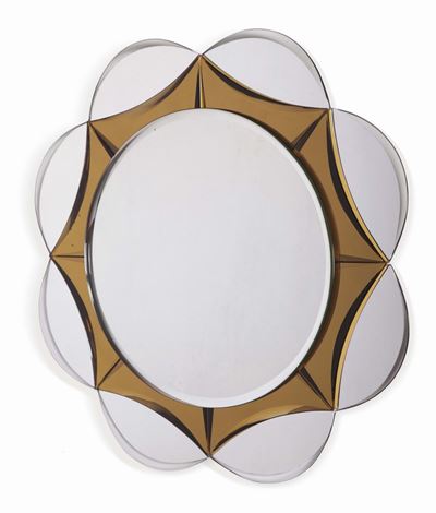 Cristal Art. Specchiera in Vetro Molato. Prod. Cristal Art, Italia, 1960 Ca.