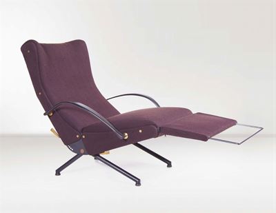 Osvaldo Borsani. Poltrona P40 con Struttura in Acciaio. Prod. Tecno, Italia, 1955