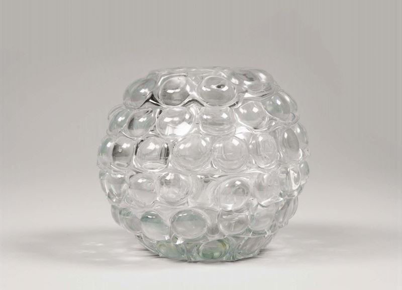 Ercole Barovier. Vaso a lenti in spesso cristallo. Prod. Barovier e Toso, Italia, 1940  - Auction Design - Cambi Casa d'Aste