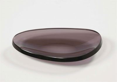 Fontana Arte. Svuotatasche in Vetro Curvato e Molato. Prod. Fontana Arte, Italia, 1950 Ca.