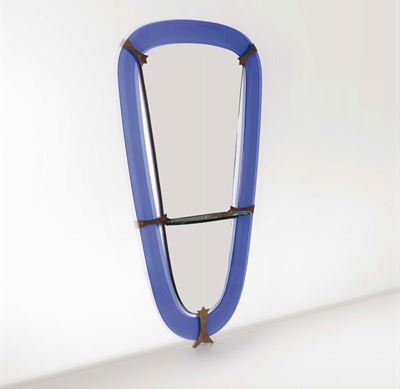 Cristal Art. Specchiera Modello 2699 con Fascia in Cristallo Trasparente. Prod. Cristal Art, Ital...