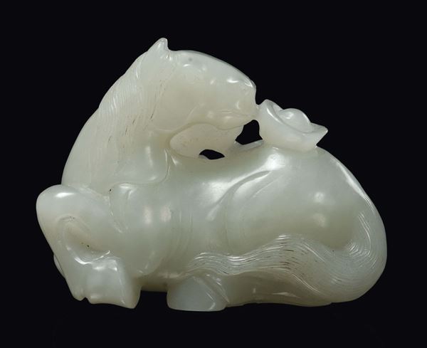 A white jade “horse” group, China, Qing Dynasty, 19th century