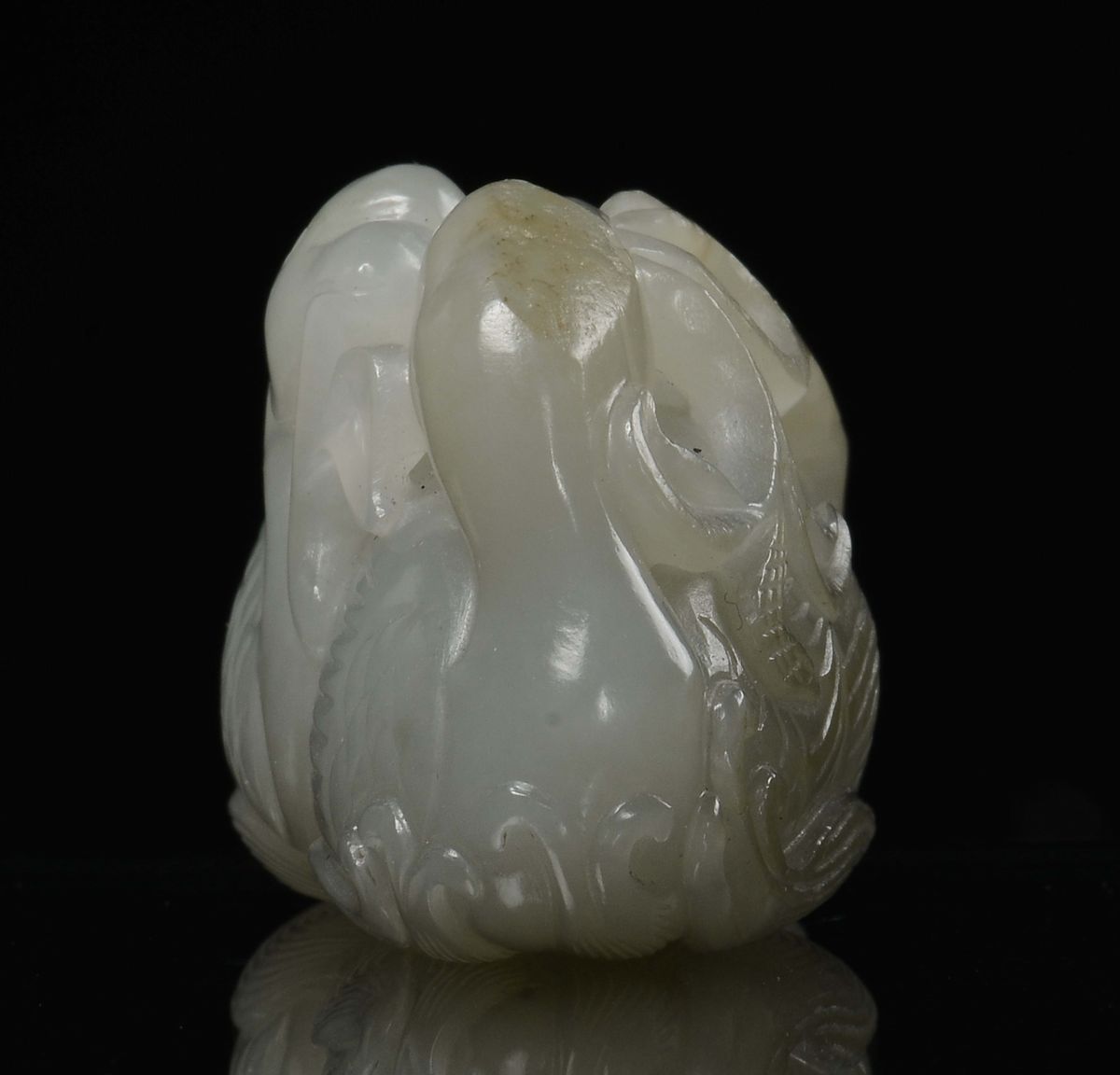 Piccola Giada Bianca Scolpita a Guisa di Anatre, Cina, Dinastia Qing, Epoca Qianlong (1736-1796)