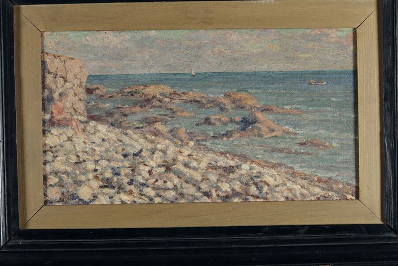 Ruggero Focardi (Firenze 1864 - Quercianella 1934) Marina  - Asta Antiquariato e Dipinti Antichi - Cambi Casa d'Aste