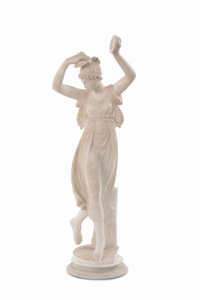 Scultura in Marmo Bianco Raffigurante Figura Femminile, XIX Secolo