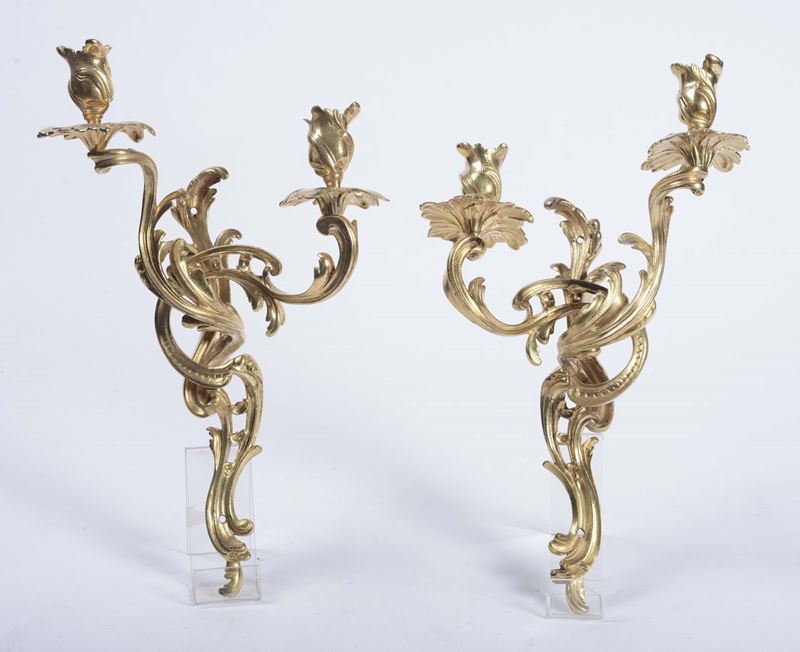 Coppia di appliques in bronzo dorato  - Auction Antique and Old Masters - Cambi Casa d'Aste