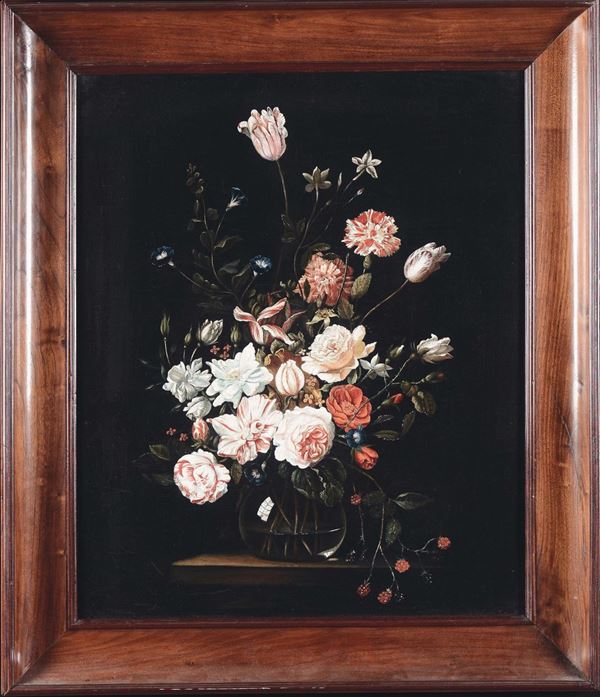 Scuola Fiamminga del XVII secolo Natura morta con fiori