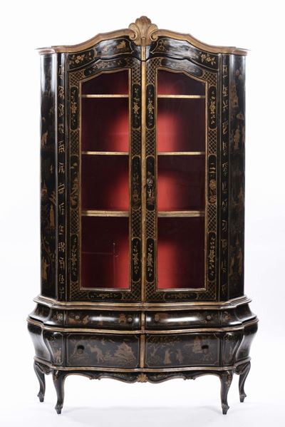 Vetrina in Legno Laccato, XIX Secolo