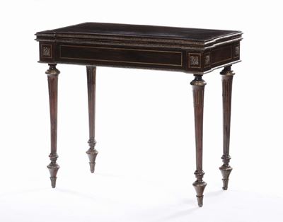 Tavolo da Gioco in Legno Ebanizzato, XIX Secolo