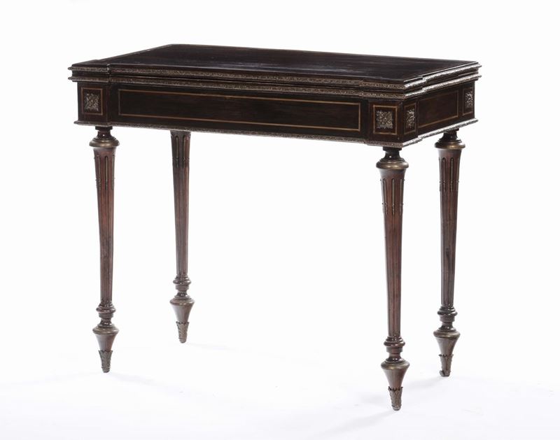 Tavolo da gioco in legno ebanizzato, XIX secolo  - Asta Antiquariato e Dipinti Antichi - Cambi Casa d'Aste