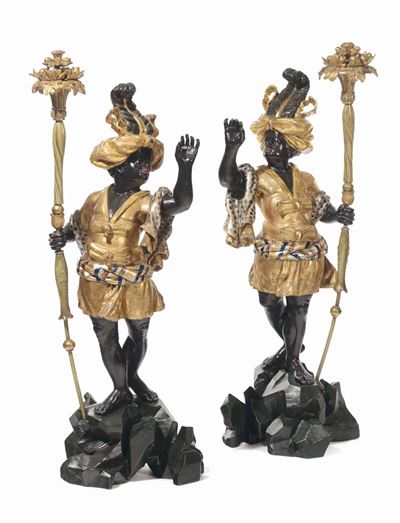 Giovanni Giuliani (venezia 1663-1744), Bottega Dimori, Sostenenti Cornucopia Terminante a Cesto d...