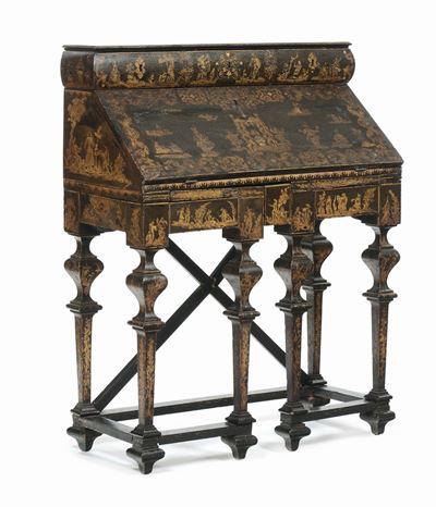 Scrittoio Laccato, Ebanizzato a Chinoiseries, Venezia Prima Metà XVIII Secolo