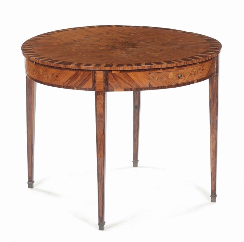 Tavolino da centro tondo, Genova ultimo quarto del XVIII secolo  - Asta Bartolozzi, Antiquari dal 1887 - Cambi Casa d'Aste