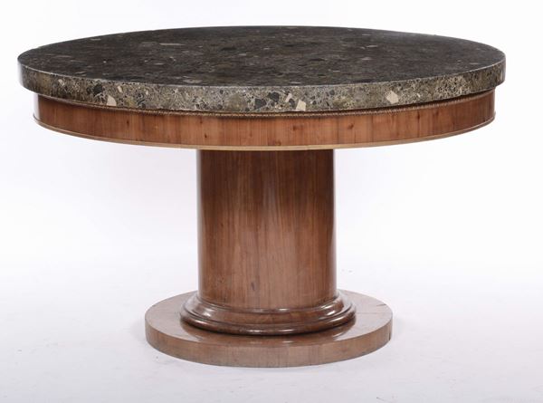 Grande tavolo listrato in ciliegio, Emilia XIX secolo