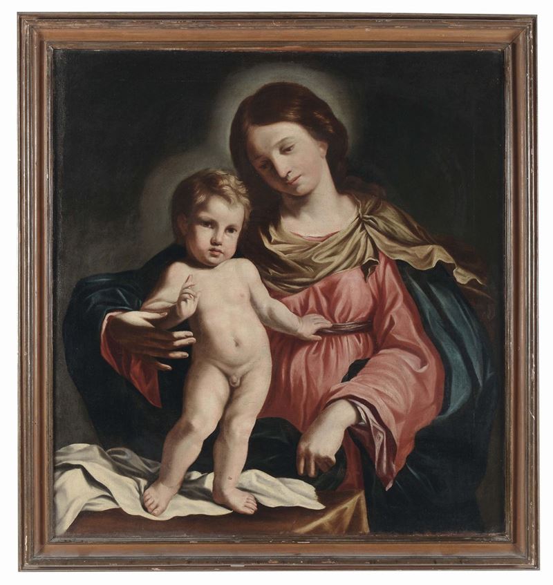 Cesare Gennari (1637-1688), attribuito a Madonna con il Bambino  - Asta Bartolozzi, Antiquari dal 1887 - Cambi Casa d'Aste