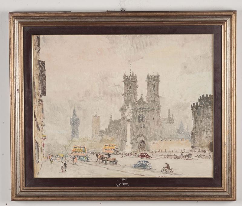 Giulio Falzoni (1900-1978) Veduta di Londra  - Auction Fine Arts from refined private house - Cambi Casa d'Aste