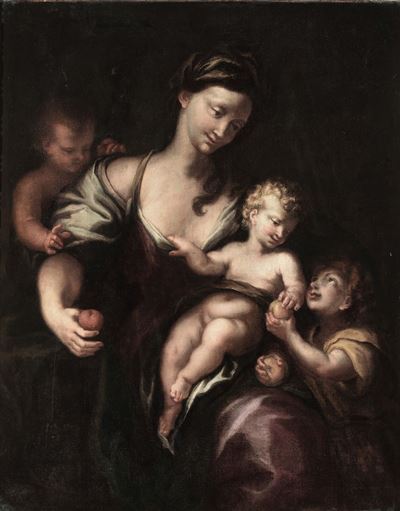 Domenico Piola (genova 1627 - 1703), Ambito Dimadonna con il Bambino
