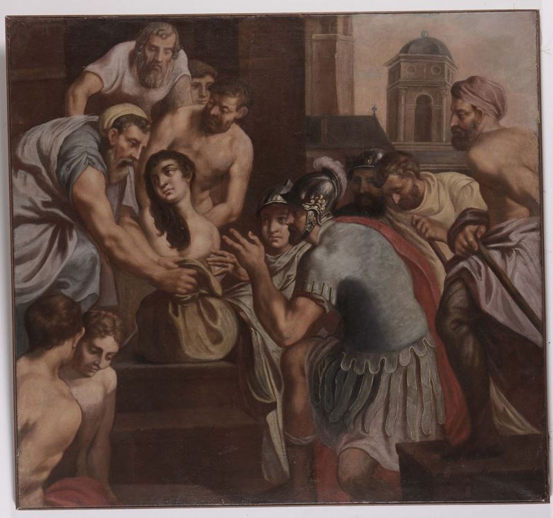 Scuola del XVIII secolo Scena storica con personaggi  - Asta Antiquariato e Dipinti Antichi - Cambi Casa d'Aste