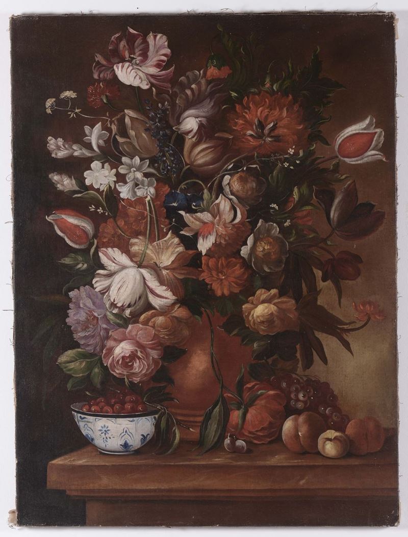 Anonimo del XIX secolo Natura morta con fiori  - Auction Antique and Old Masters - Cambi Casa d'Aste